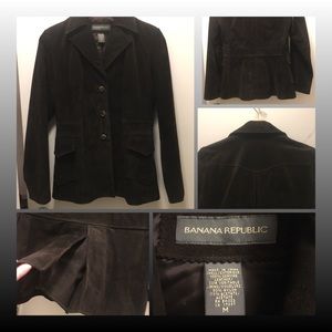 Banana Republic Genuine Suede BodyShaping Pea Coat